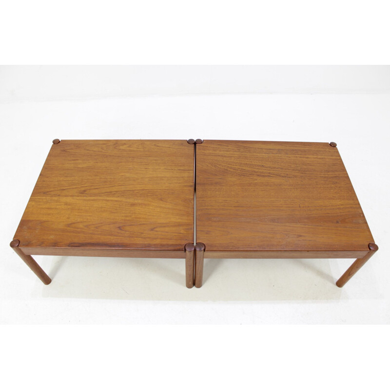 Pair of vintage solid teak coffee tables by Magnus Olesen for Durum 1960