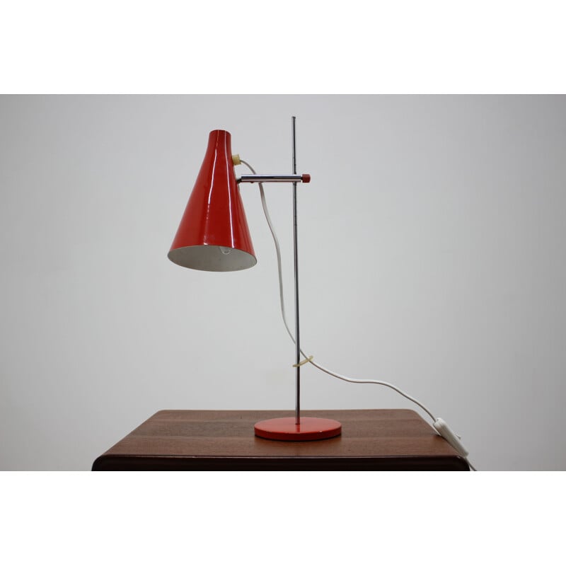 Vintage red table lamp by Josef Hurka 1960