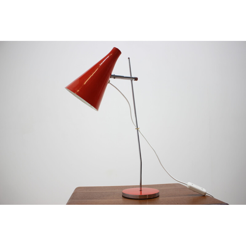 Vintage rote Tischlampe von Josef Hurka 1960