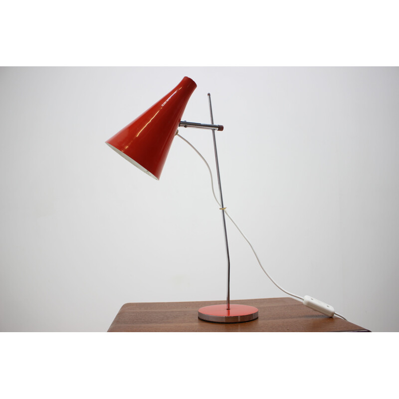 Vintage red table lamp by Josef Hurka 1960