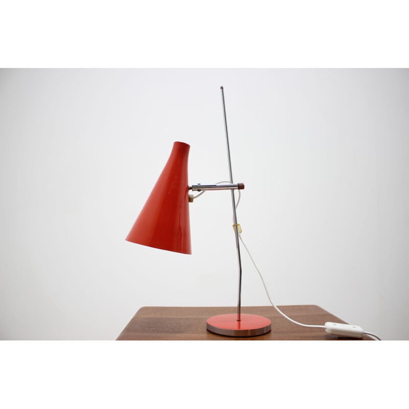 Vintage red table lamp by Josef Hurka 1960