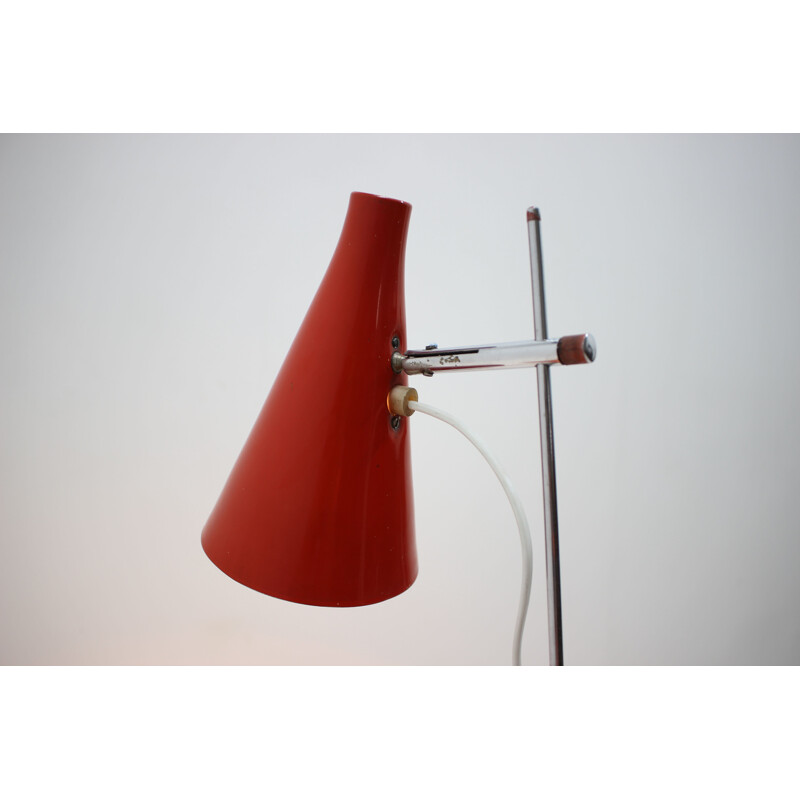 Vintage rode tafellamp van Josef Hurka 1960