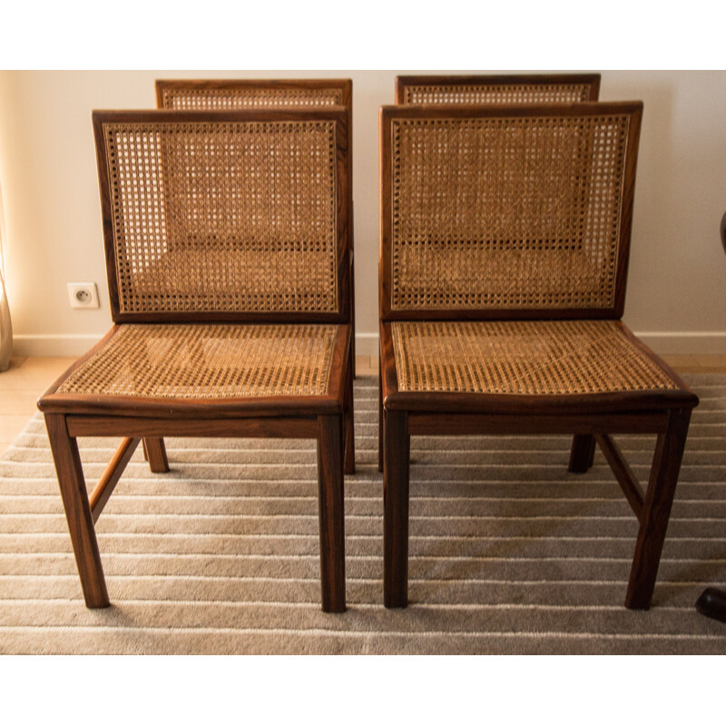 Set of 4 vintage Danish rosewood chairs 1970