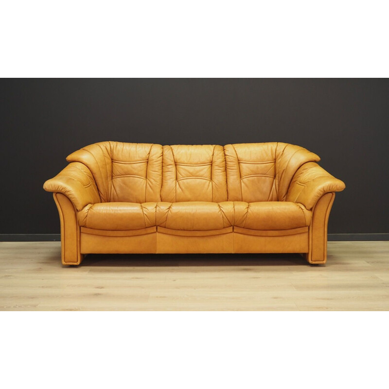 Vintage yellow sofa and armchair skalma Scandinavia 1980
