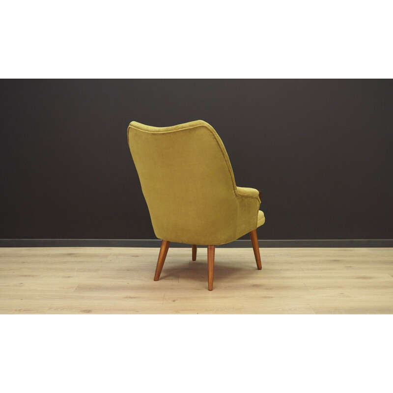 Vintage-Sessel aus Stoff und dänischem Grün 1970
