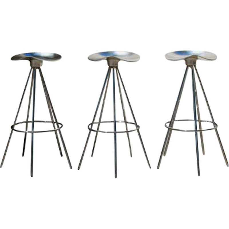 Set of 3 vintage Jamaican high stools by Pepe Cortes 1990s