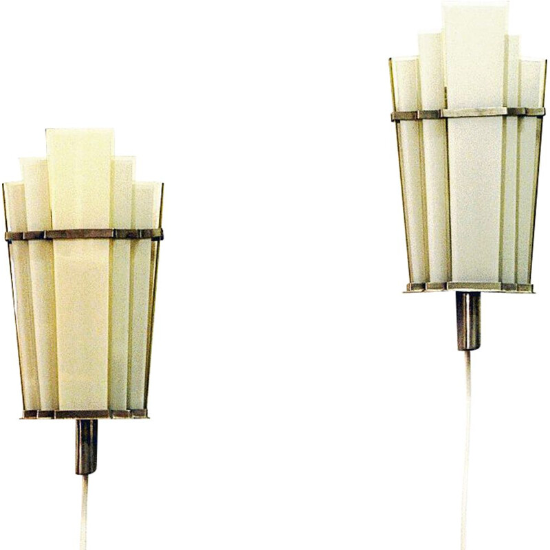 Pair of Art Deco vintage wall sconces from Zenith Germany 1930