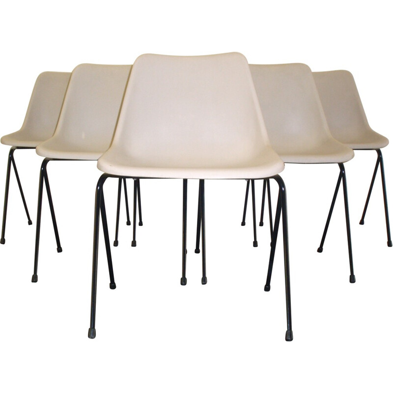 Set of 6 Hille chairs "Polyprop" in plastic, Robin DAY - 1960s