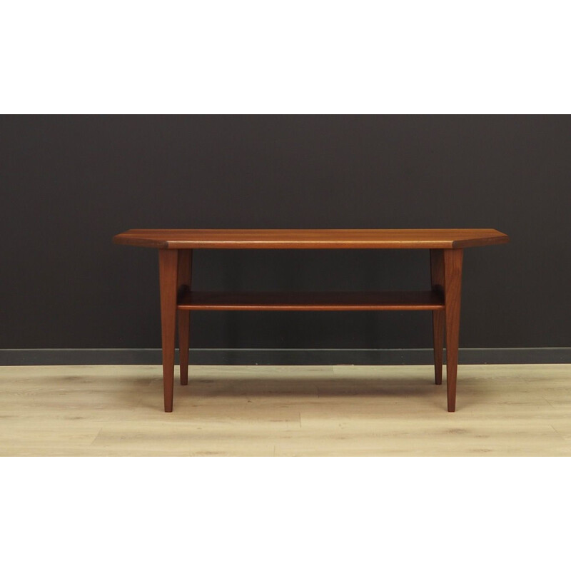 Scandinavian vintage teak and solid wood coffee table, 1970