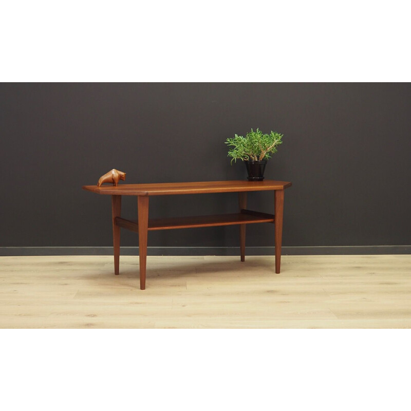 Tavolino vintage scandinavo in teak e legno massiccio, 1970