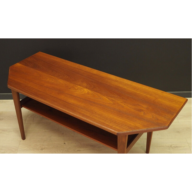 Teca vintage escandinava e mesa de café de madeira maciça, 1970