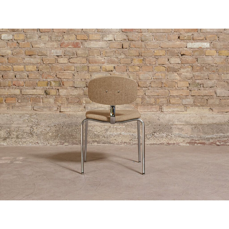 Vintage fabric and steel chair by Pierre Paulin France 1970s