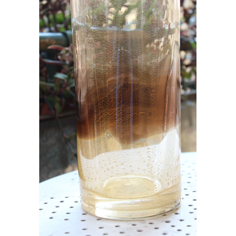 Vase vintage en verre de Murano Inclusions de poussière d'or 1970