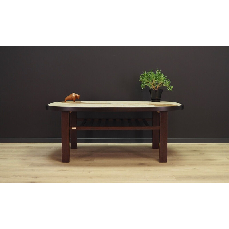 Table scandinave vintage en hêtre plaqué par Gangso Mobler, 1970