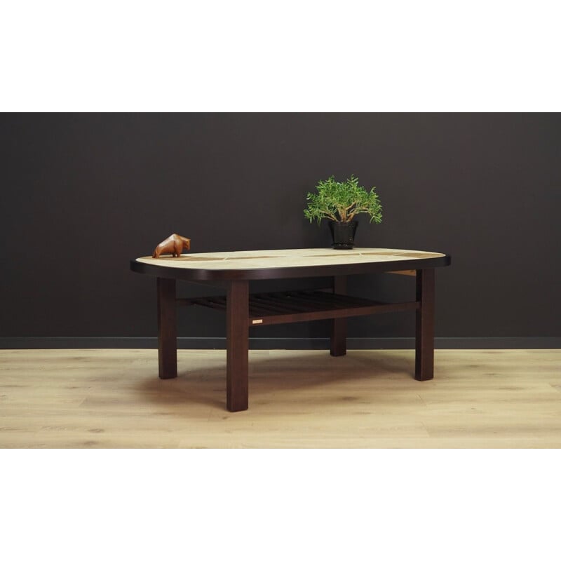 Scandinavian vintage beech veneer table by Gangso Mobler, 1970