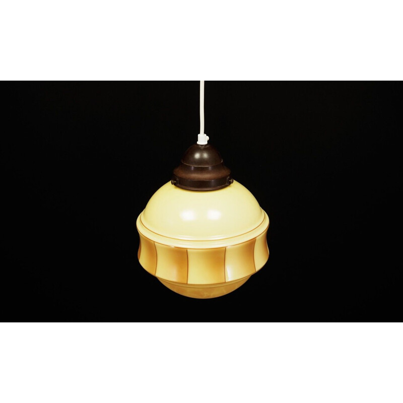 Cream and brown glass vintage lamp, Denmark 1970
