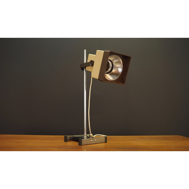 Lampe vintage en métal et plastique par David's Lamp, Danemark 1970