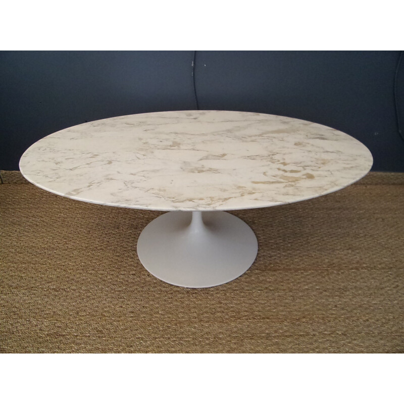 Knoll coffee table in marble and aluminum, Eero SAARINEN - 1980s