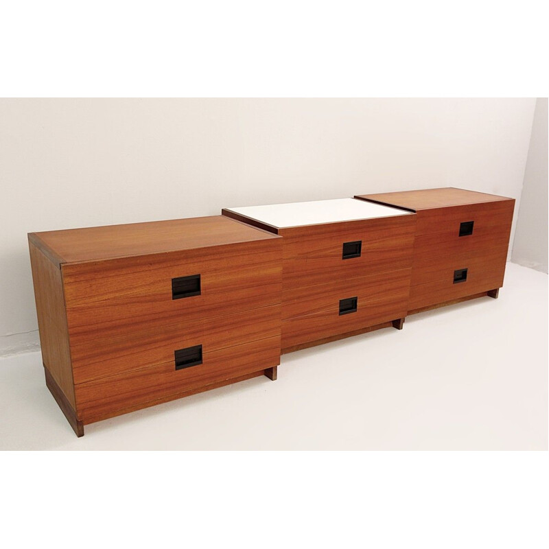 Vintage sideboard with 3 drawer boxes by Cees Braakman for Pastoe, 1960