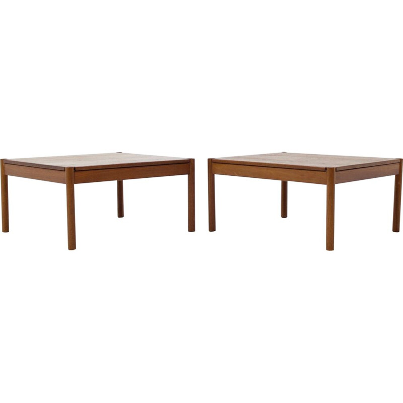 Pair of vintage solid teak coffee tables by Magnus Olesen for Durum 1960