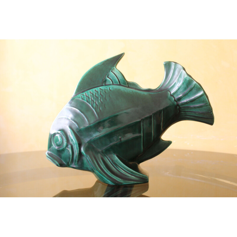 Vintage Ceramic Fish, French Art Deco