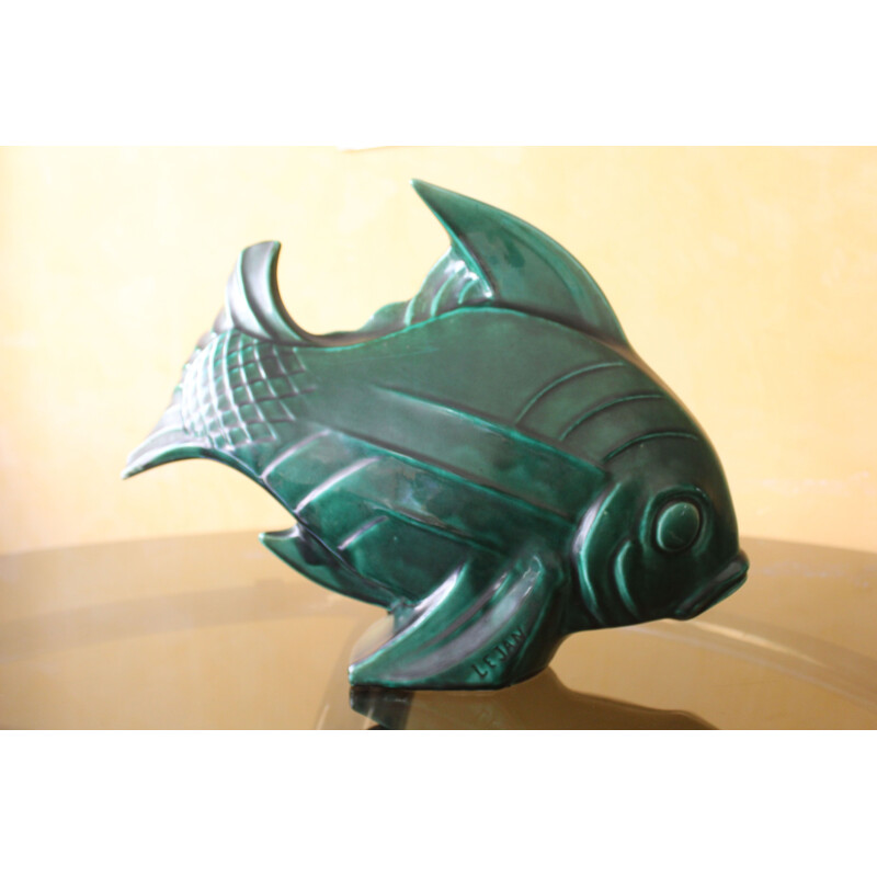 Vintage Ceramic Fish, French Art Deco