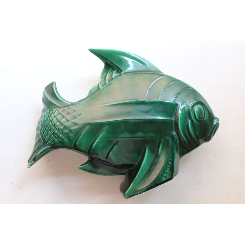 Vintage Ceramic Fish, French Art Deco