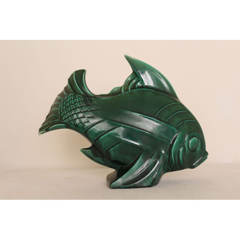 Vintage Ceramic Fish, French Art Deco