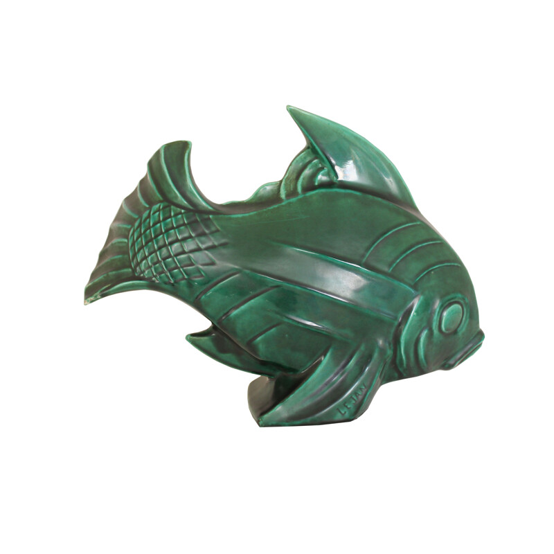 Vintage Ceramic Fish, French Art Deco
