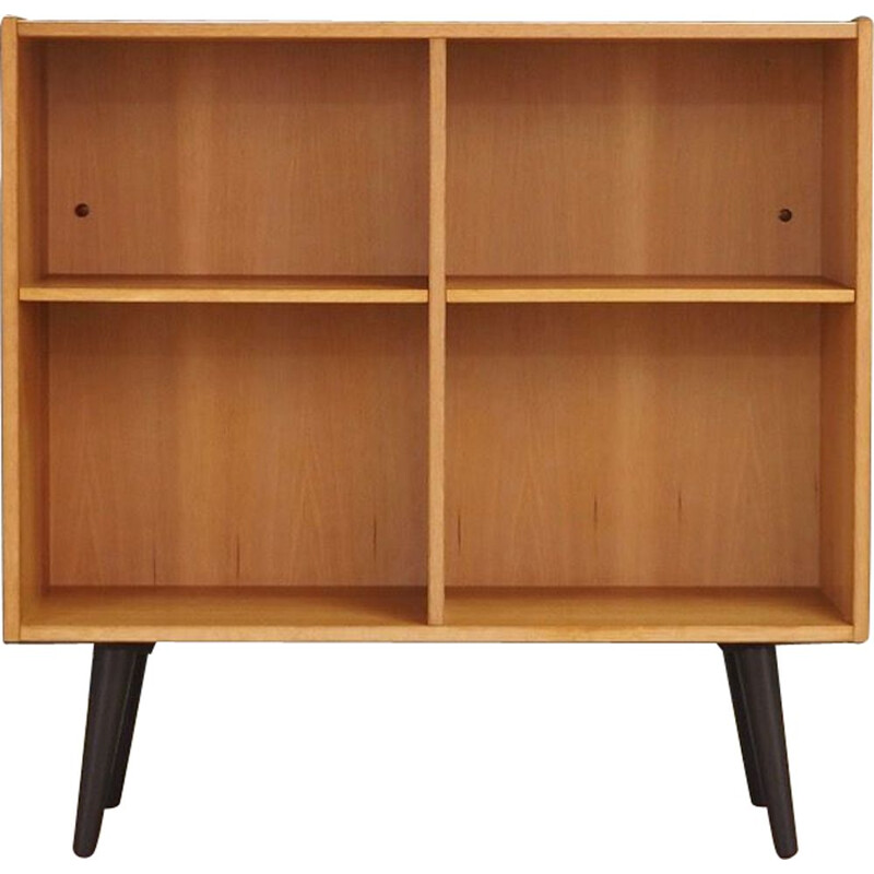 Scandinavian ash veneer vintage bookcase 1970