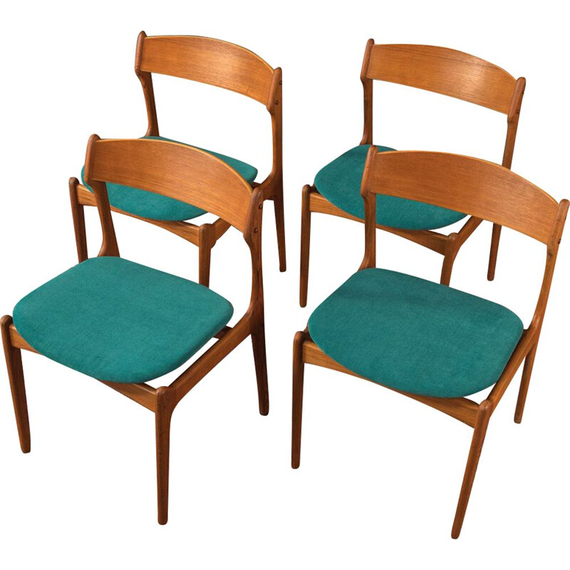 4 Vintage dining room chairs O.D. Møbler 1960s