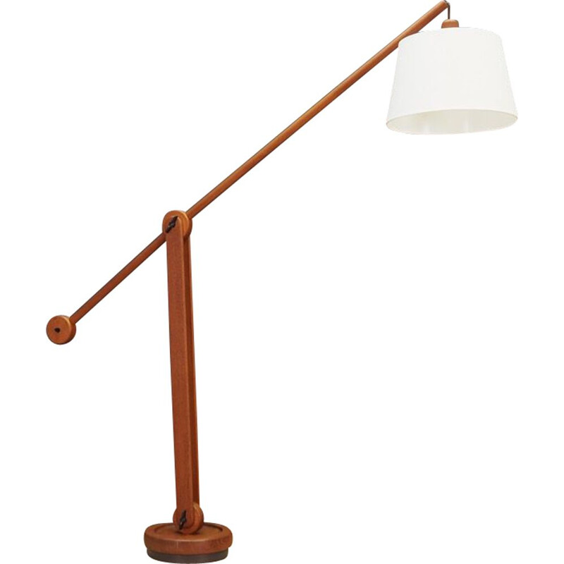 Vintage floor lamp teak wood Scandinavian 1970s	