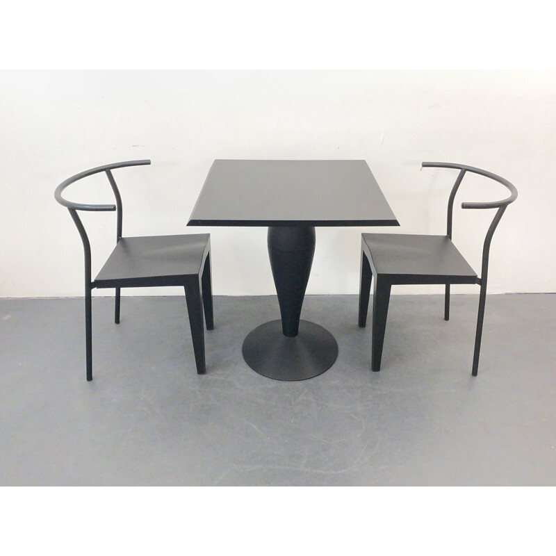 2 chaises et table vintage de Philippe Starck pour Kartell, Italie 1980