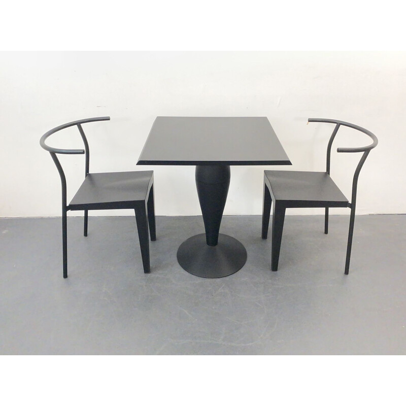 2 vintage chairs and table by Philippe Starck for Kartell, Italy, 1980s