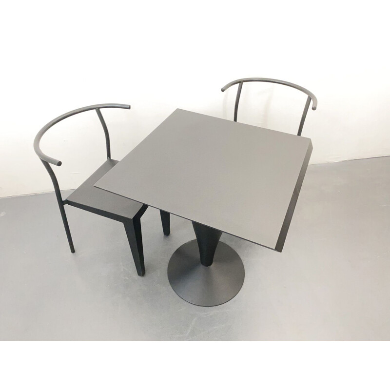 2 vintage chairs and table by Philippe Starck for Kartell, Italy, 1980s