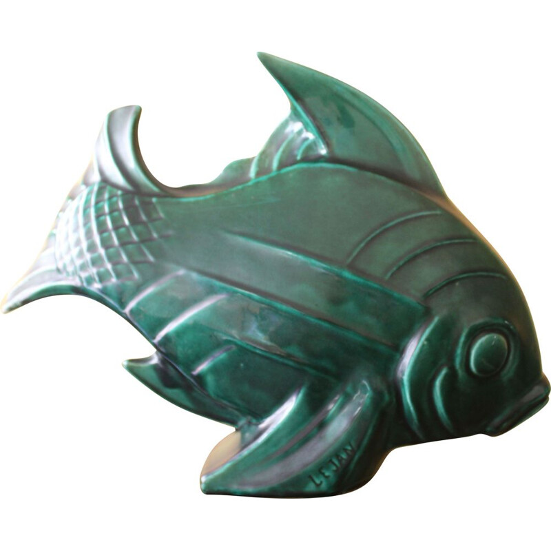 Vintage Ceramic Fish, French Art Deco