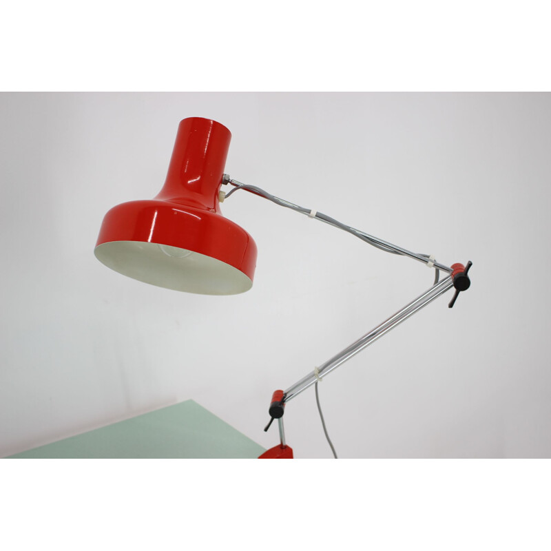 Vintage adjustable lacquered metal table lamp by Josef Hurka for Napako, Czechoslovakia 1970