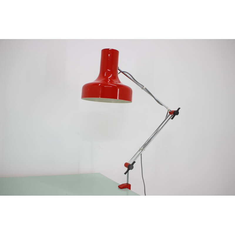 Vintage adjustable lacquered metal table lamp by Josef Hurka for Napako, Czechoslovakia 1970