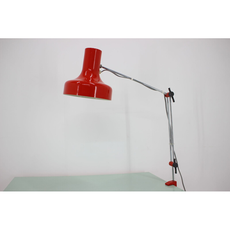 Vintage adjustable lacquered metal table lamp by Josef Hurka for Napako, Czechoslovakia 1970