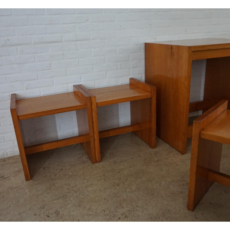 Vintage Modernist solid pine living room Set 1950s