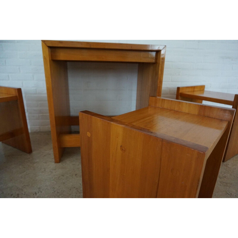 Vintage Modernist solid pine living room Set 1950s