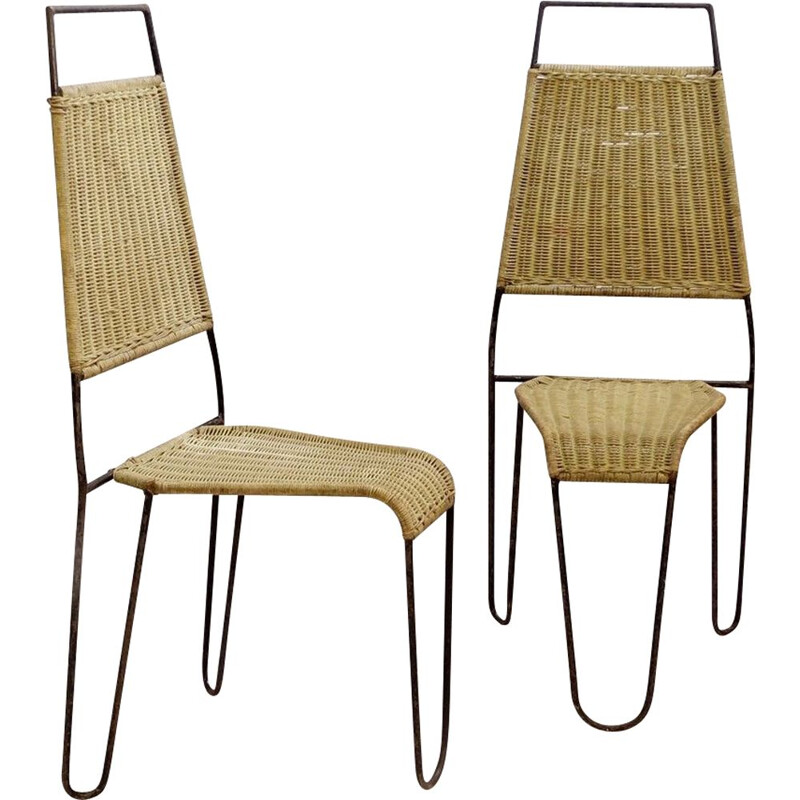 paire de chaises vintage - acier