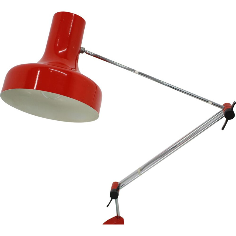 Vintage adjustable lacquered metal table lamp by Josef Hurka for Napako, Czechoslovakia 1970
