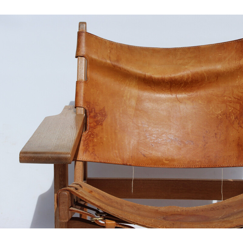 Vintage Easy chair of oak and patinated leather by Kurt Ostervig 