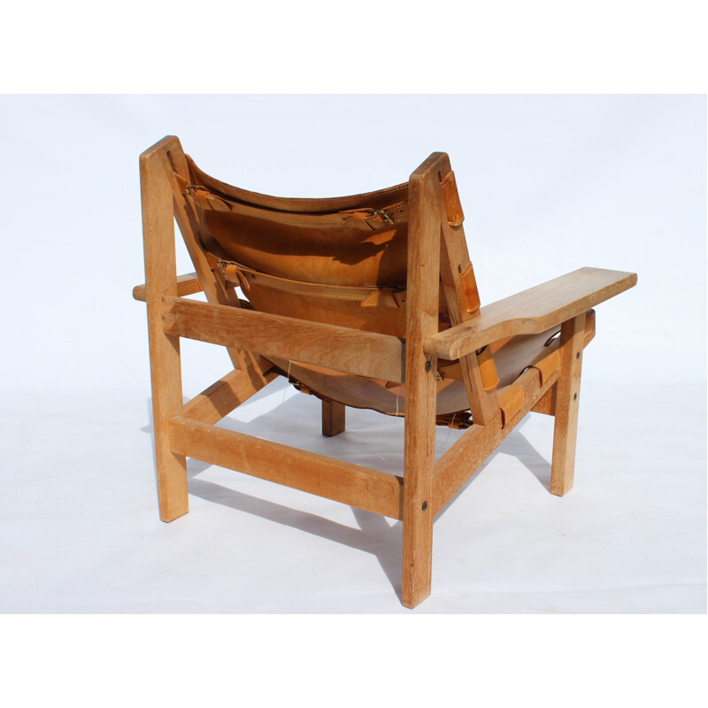 Vintage Easy chair of oak and patinated leather by Kurt Ostervig 