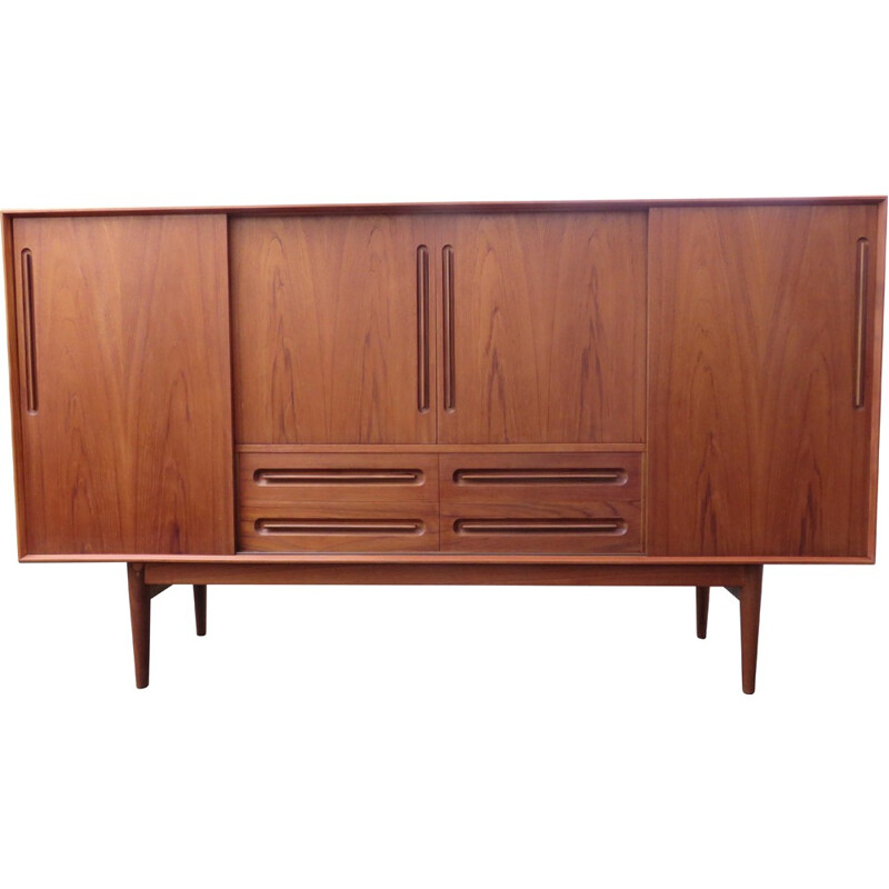 High Scandinavian sideborad in teak - 1950s