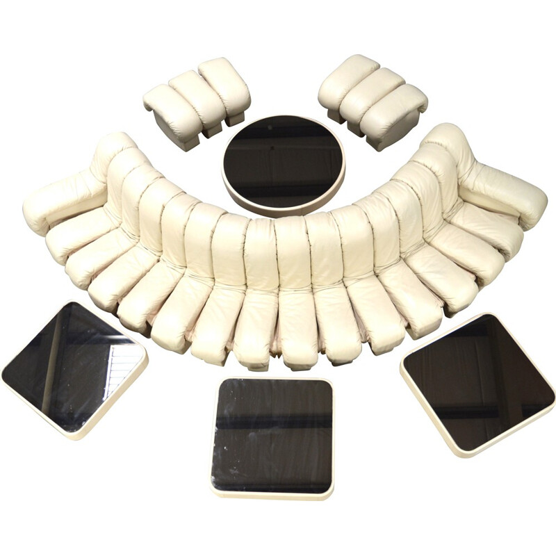 De Sede DS600 set in white leather, BERGER, PEDUZZI-RIVA, ULRICH, VOGT - 1970s