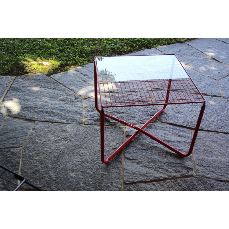 Vintage red jarpen table by Niels Gammelgard for Ikea, 1983