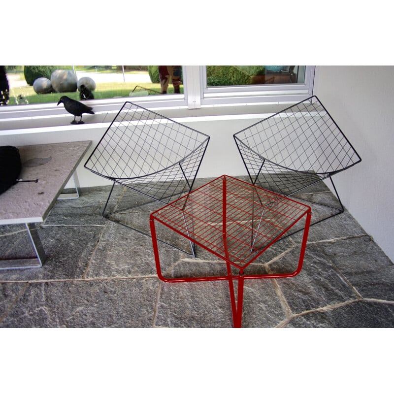 Vintage red jarpen table by Niels Gammelgard for Ikea, 1983