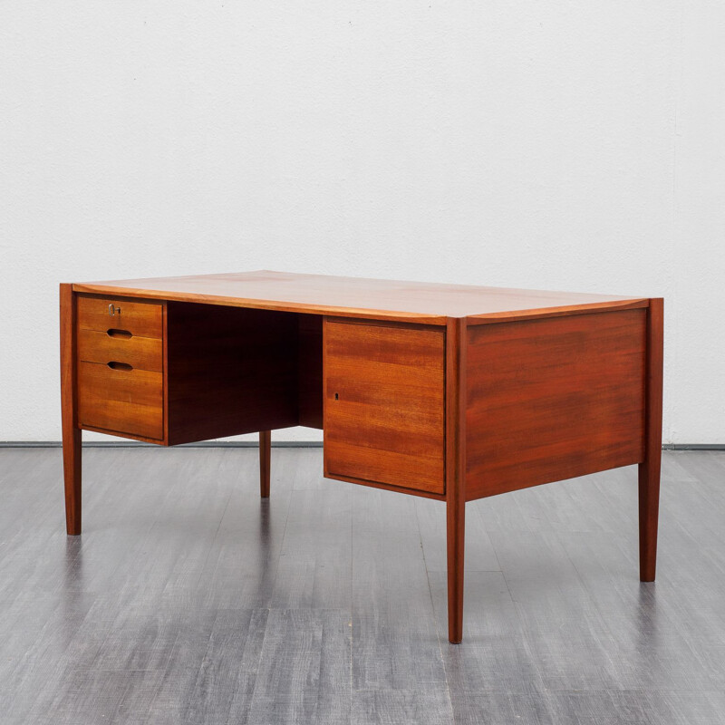 Bureau vintage Wilhelm Renz en teck 1960